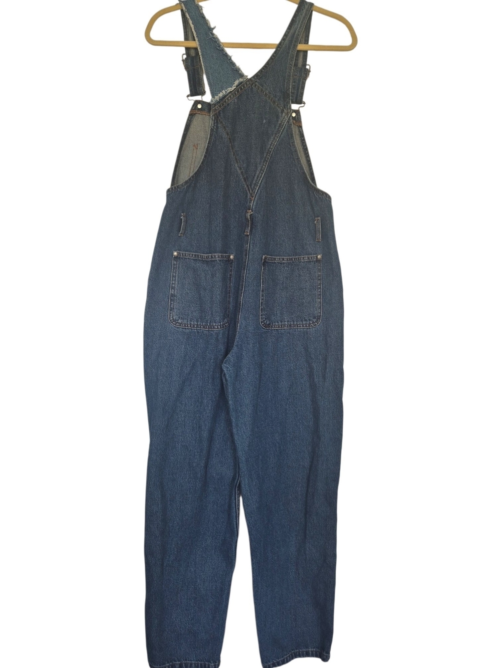 Zara Trafaluc Denimwear Mom Fit Overalls Distressed Patchwork Bib Jeans M - Picture 4 of 9